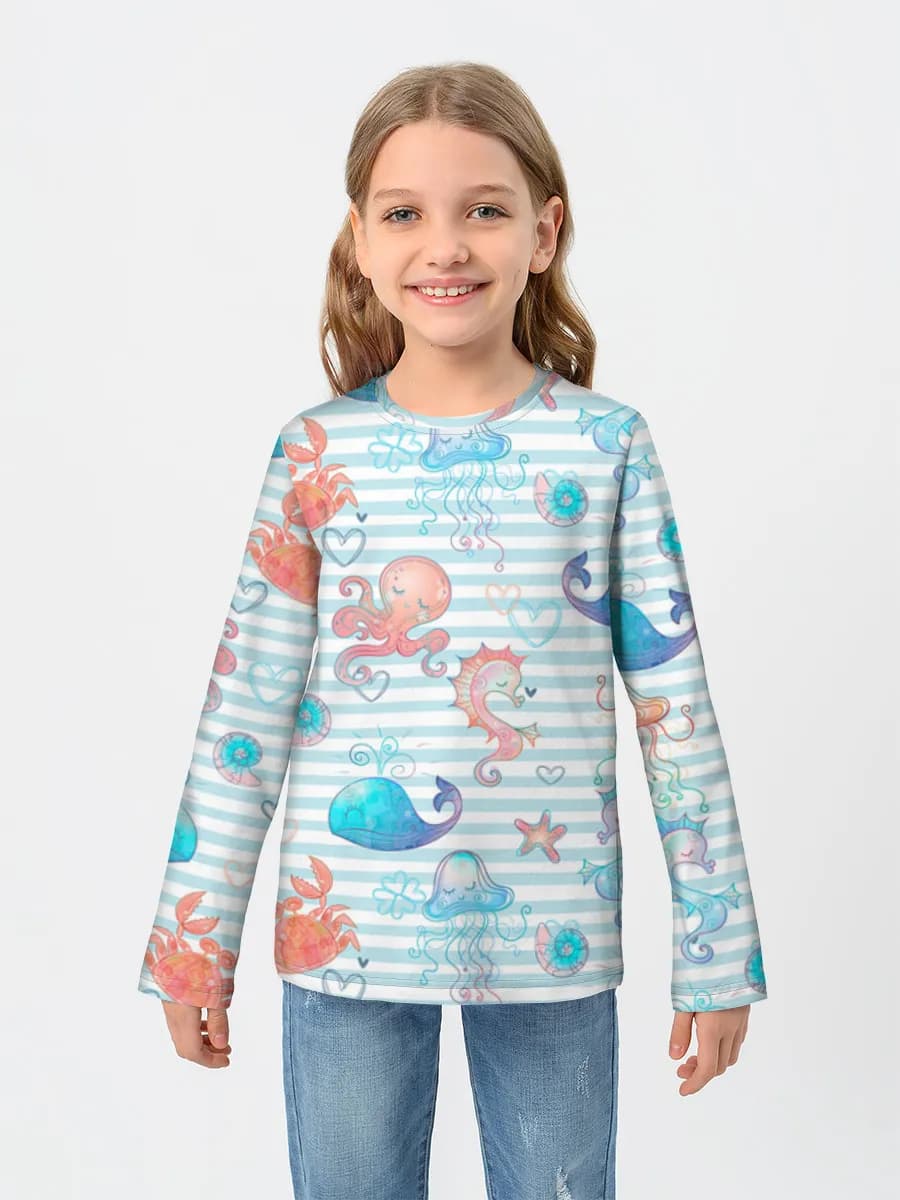 Children's cotton long sleeve shirt