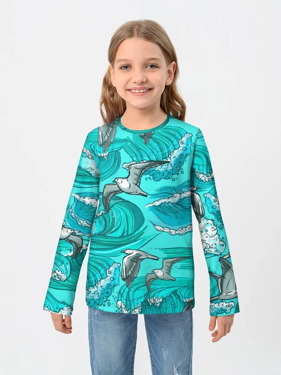 Children's cotton long sleeve shirt