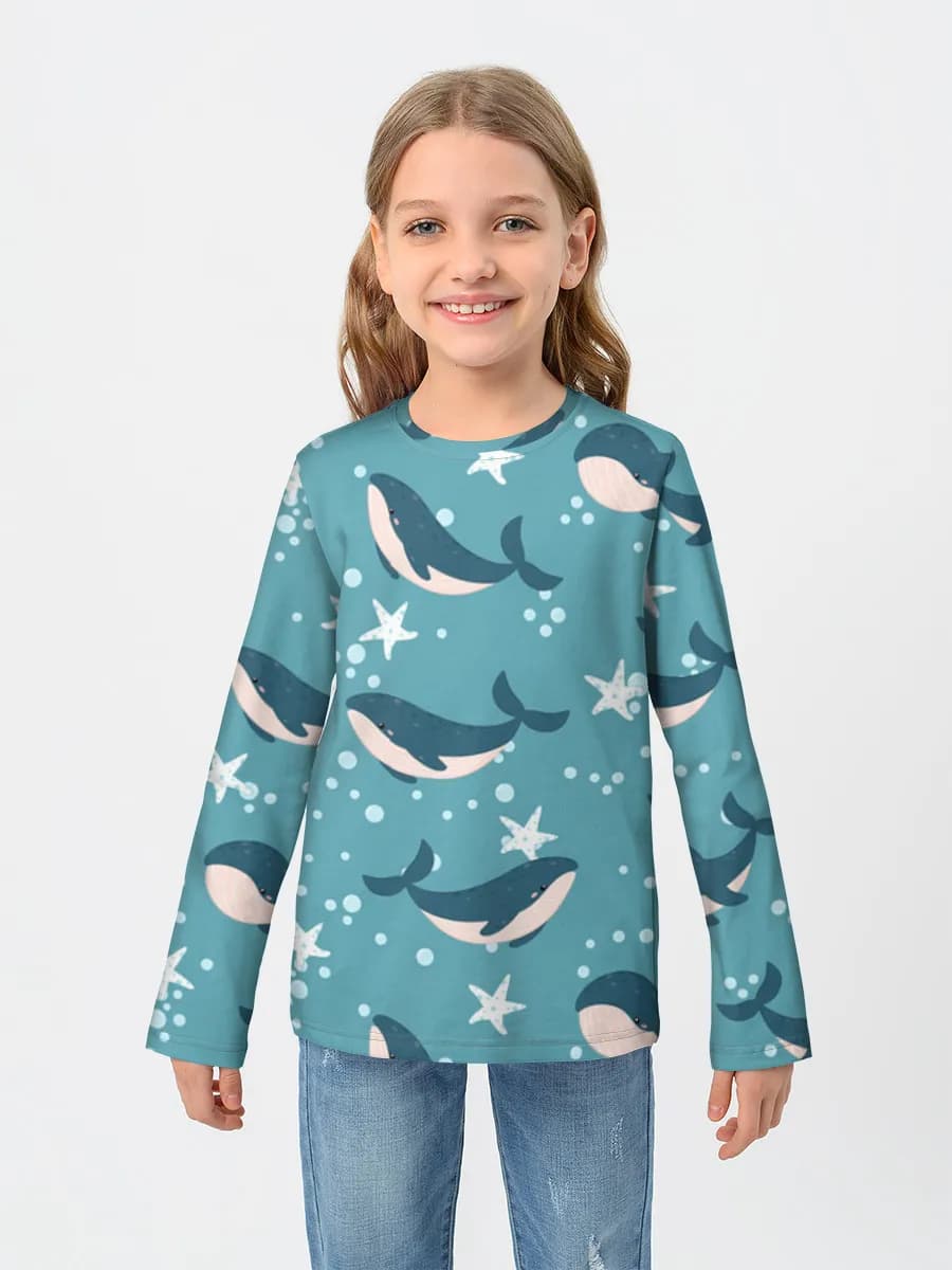 Children's cotton long sleeve shirt