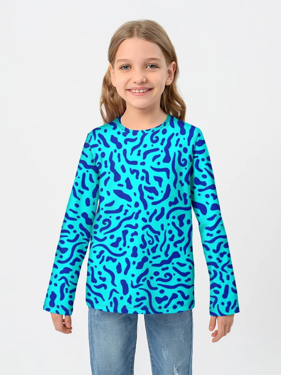 Blue Memphis Squiggles