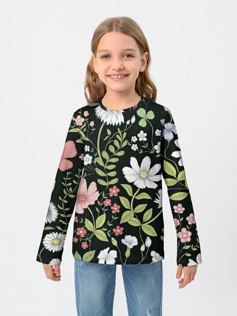 Children's cotton long sleeve shirt