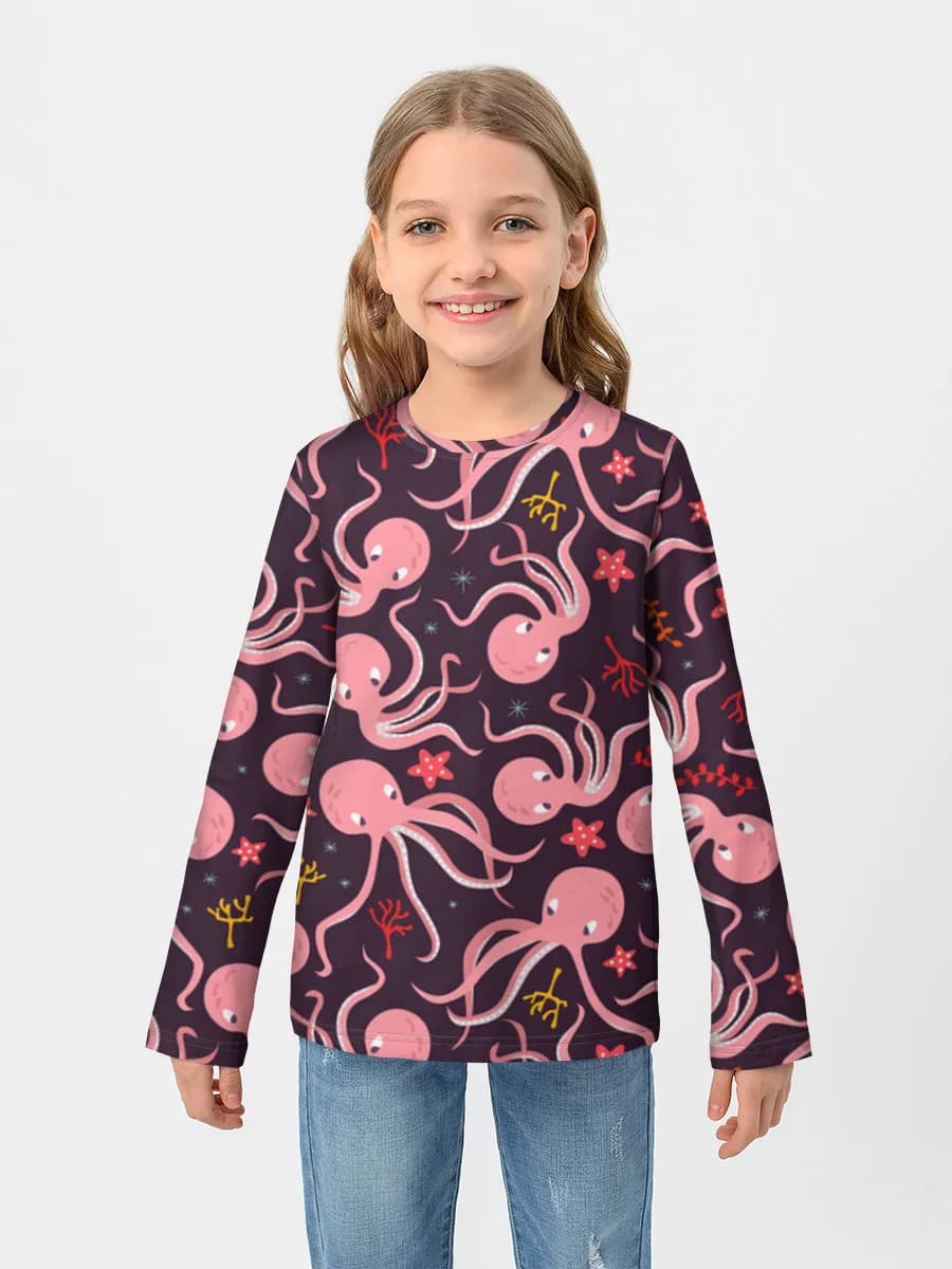 Children's cotton long sleeve shirt