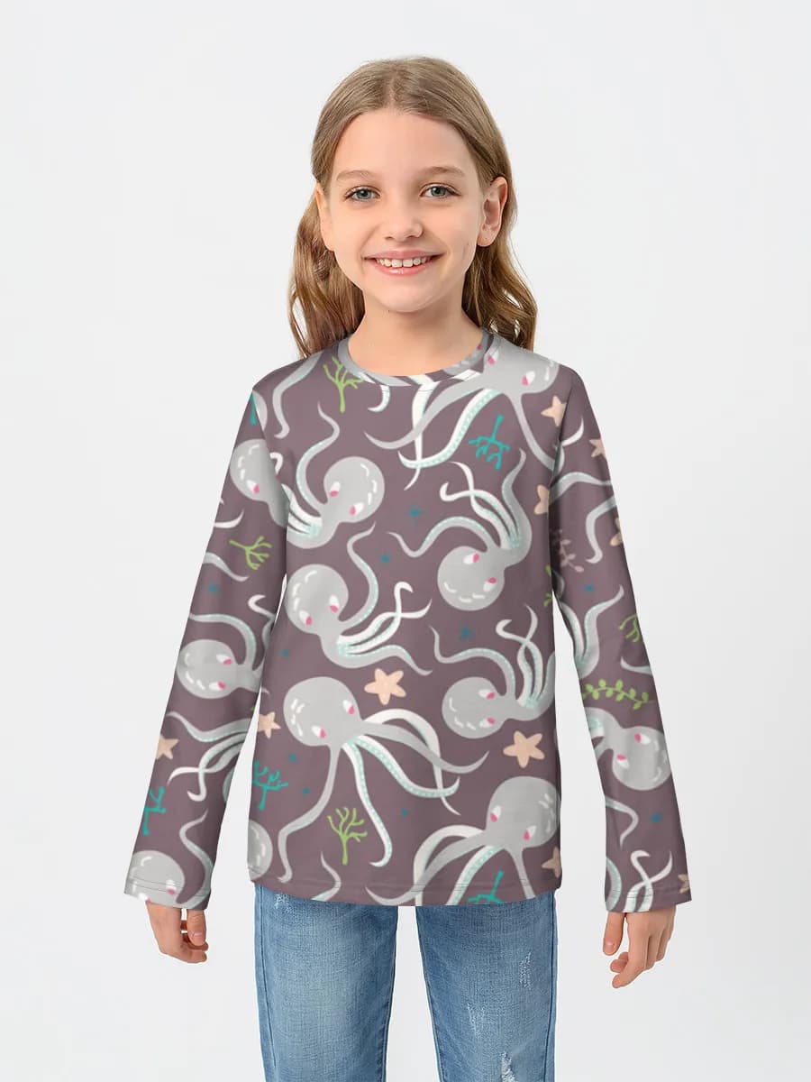 Children's cotton long sleeve shirt