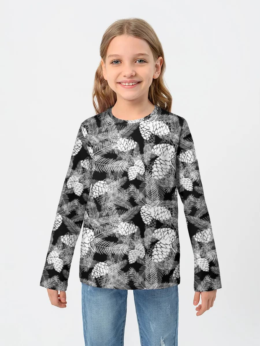 Pine Cones And Fir — Children's cotton long sleeve shirt