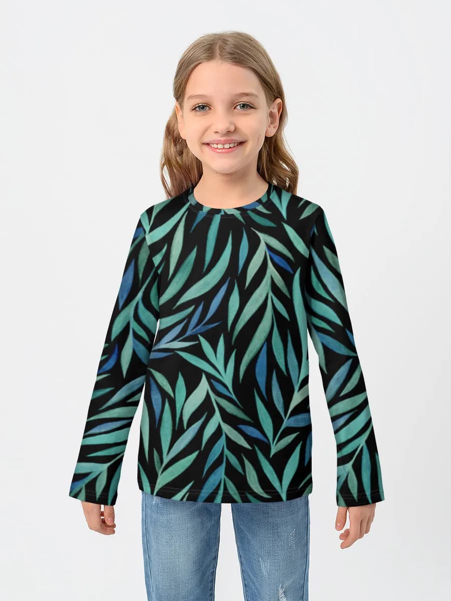 Midnight Teal Leaves