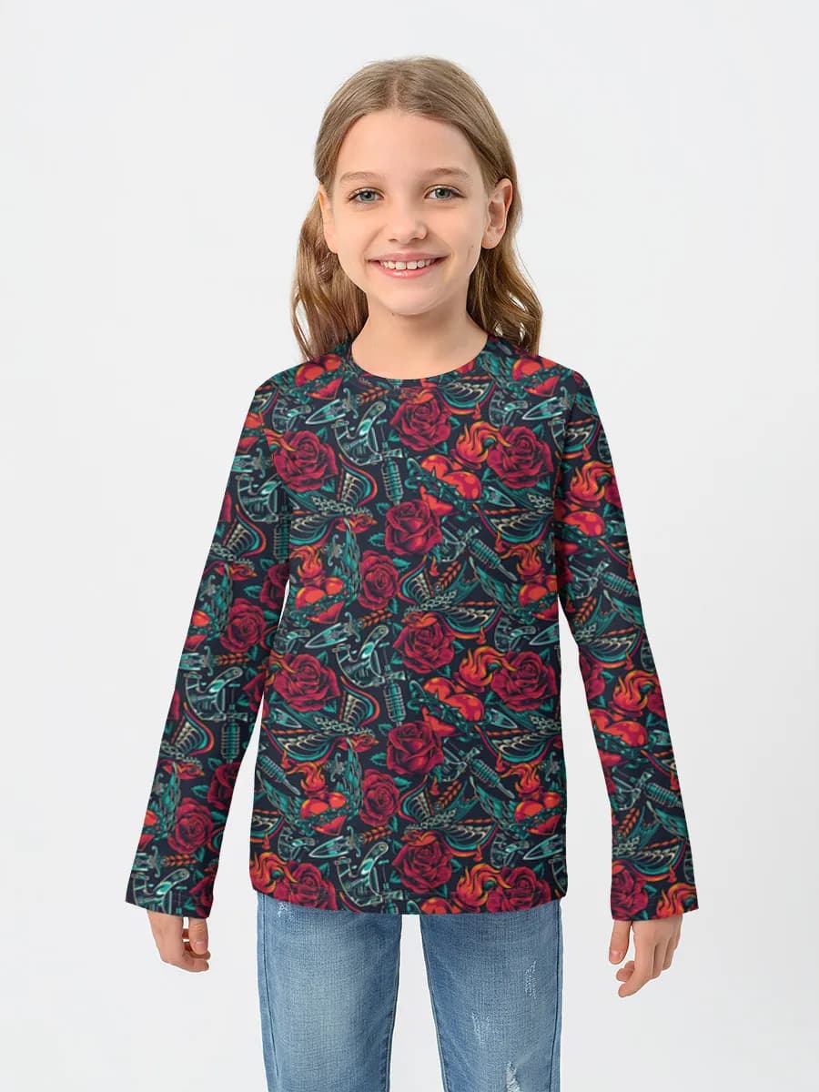 Children's cotton long sleeve shirt