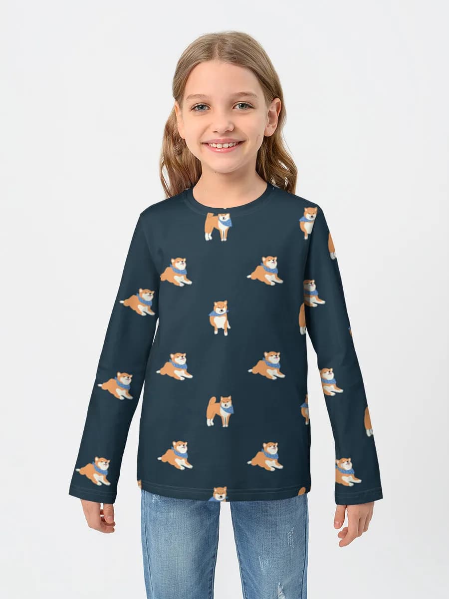 Children's cotton long sleeve shirt
