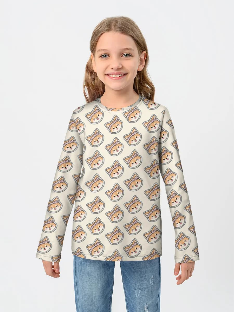 Children's cotton long sleeve shirt