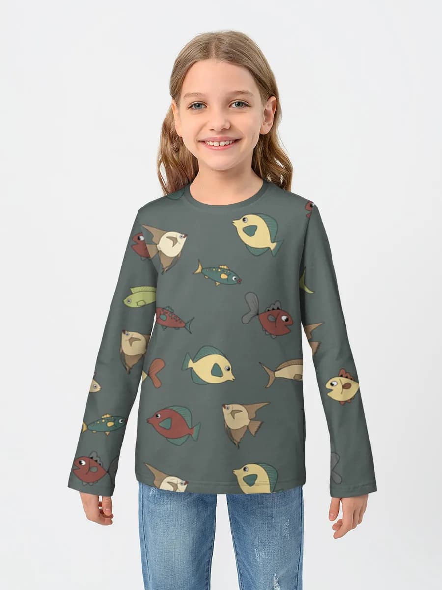 Children's cotton long sleeve shirt