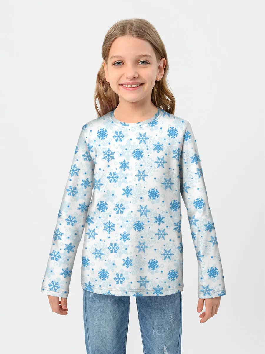Blue Snowflake Winter Print