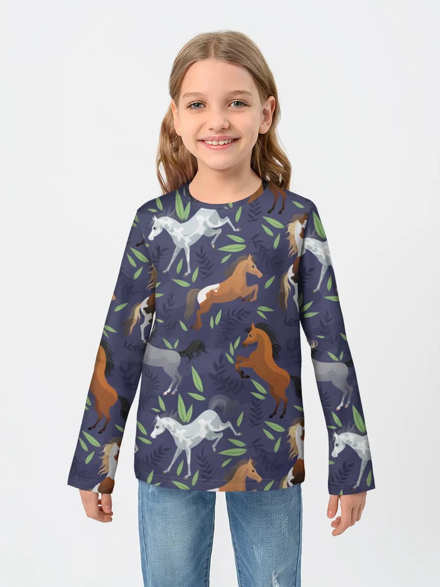 Children's cotton long sleeve shirt