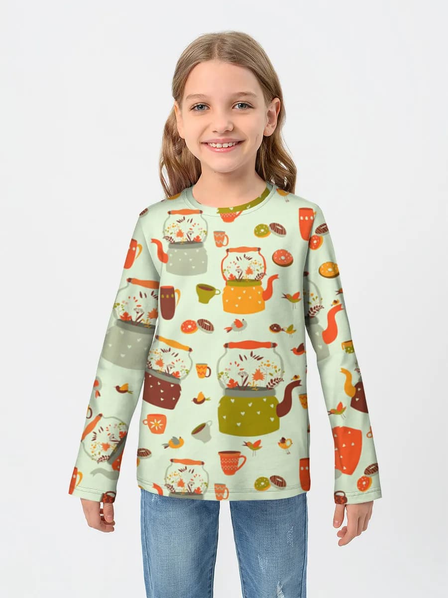 Children's cotton long sleeve shirt