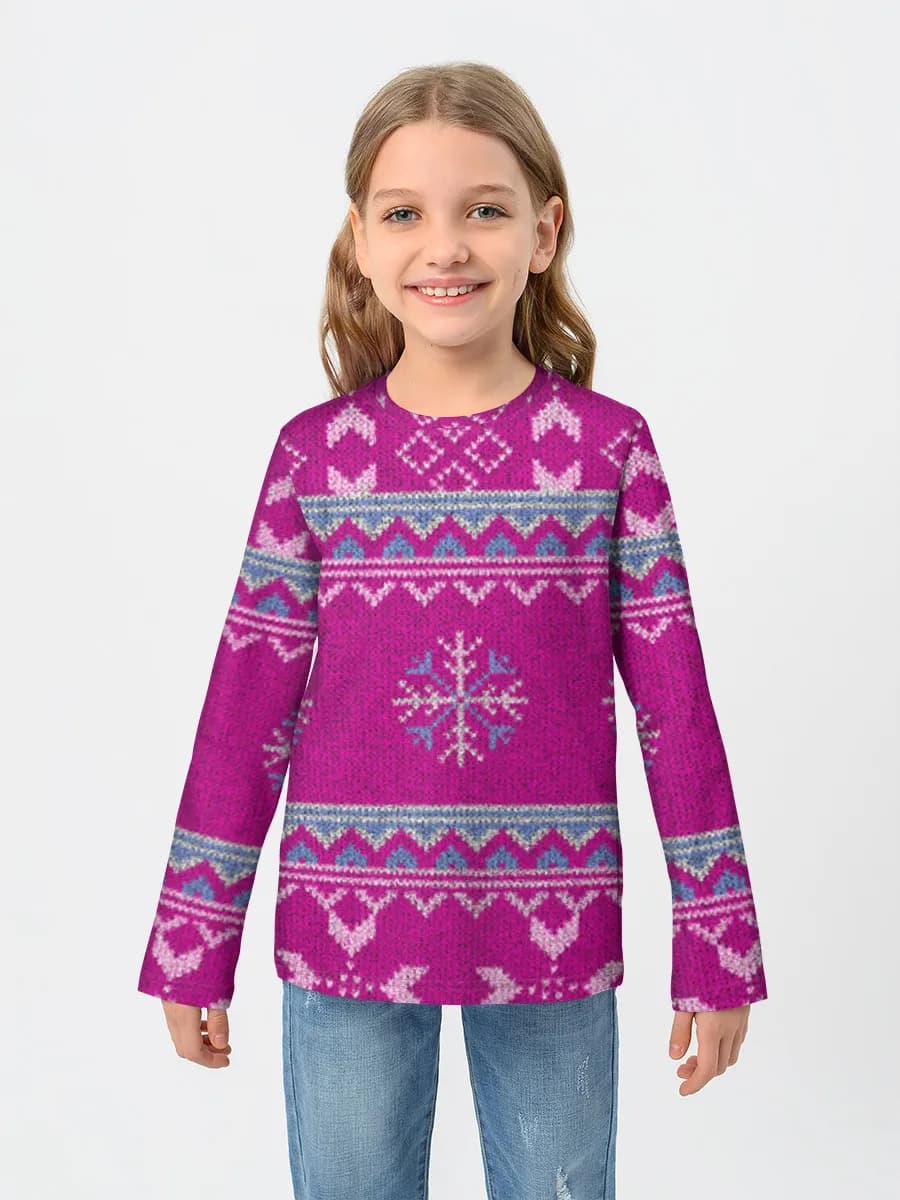 Pink Fair Isle Snowflakes