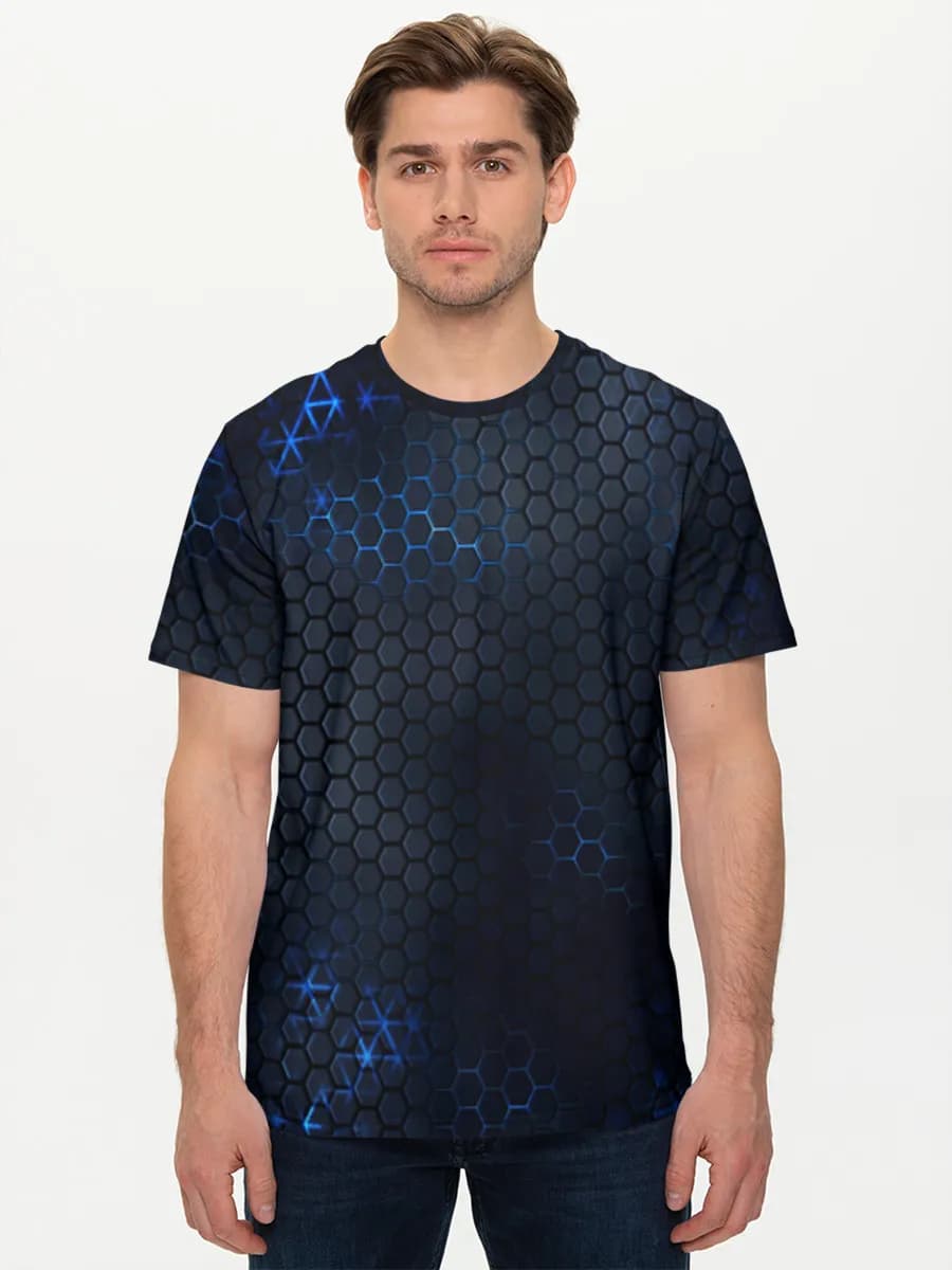Neon Hex Tech Grid