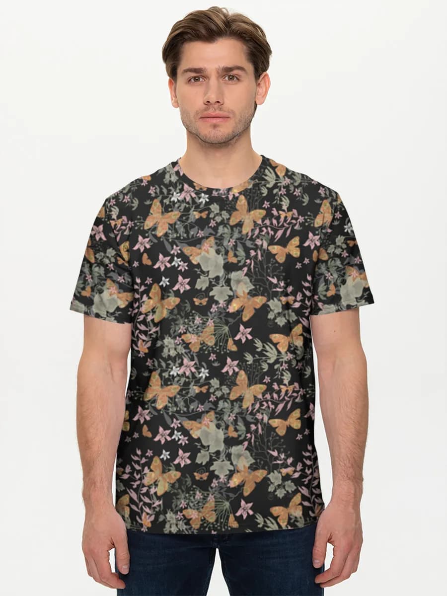 Butterflies In Dark Florals