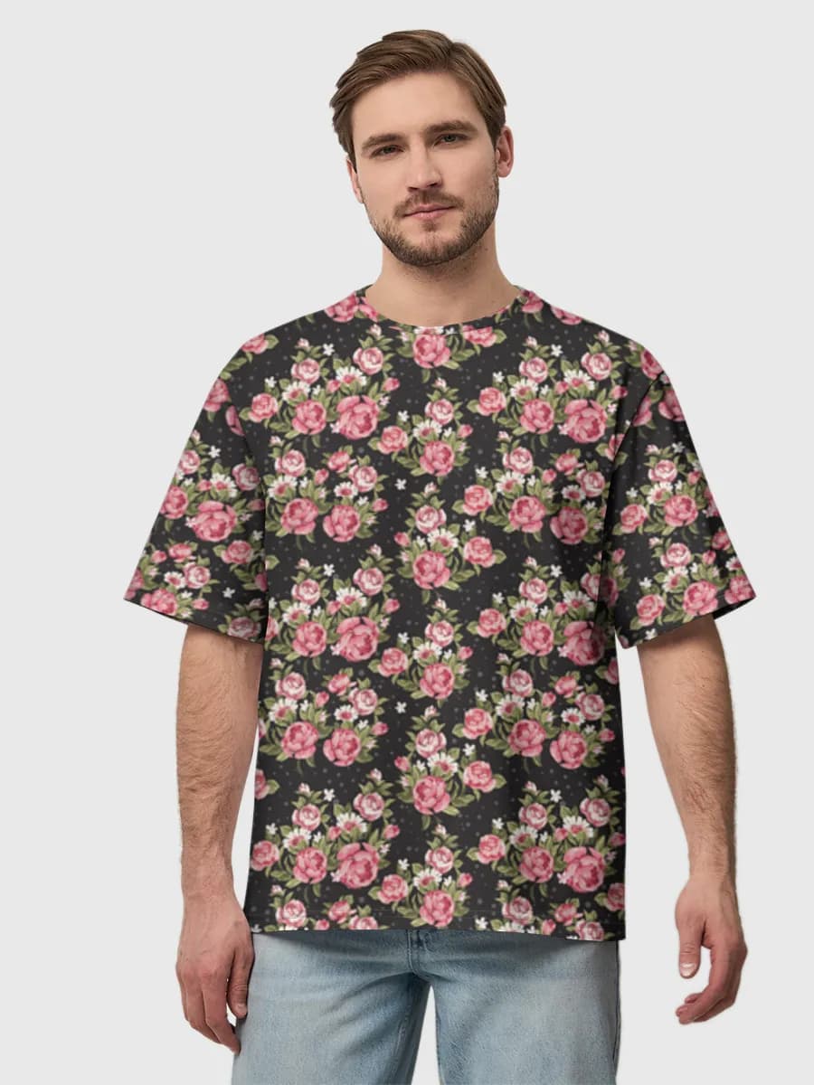 Pink Roses On Black