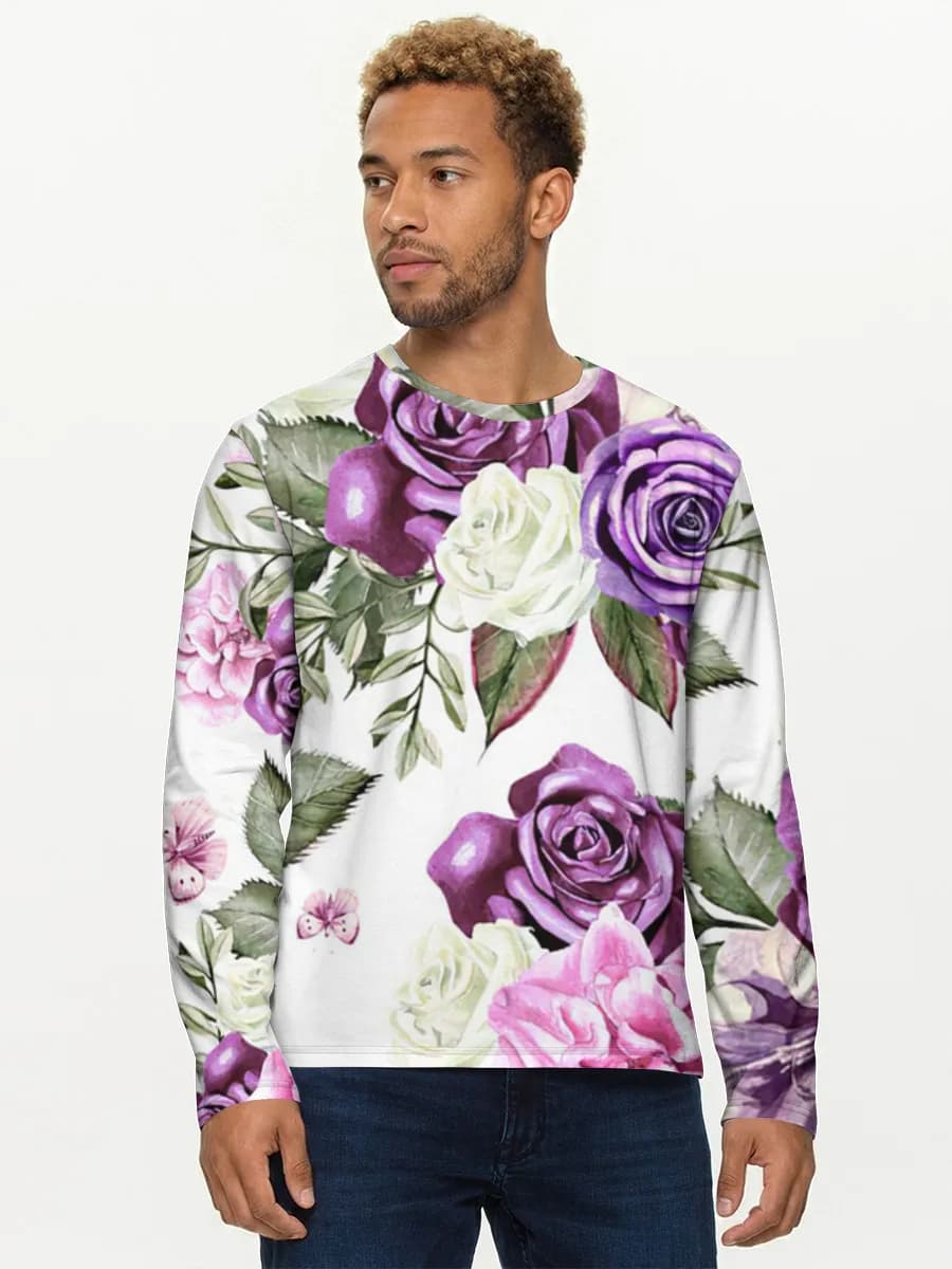 Watercolor Purple Rose Bouquet