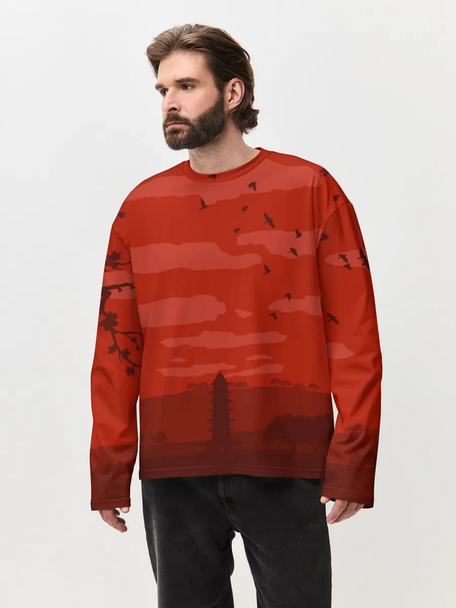 Men's oversized cotton long sleeve