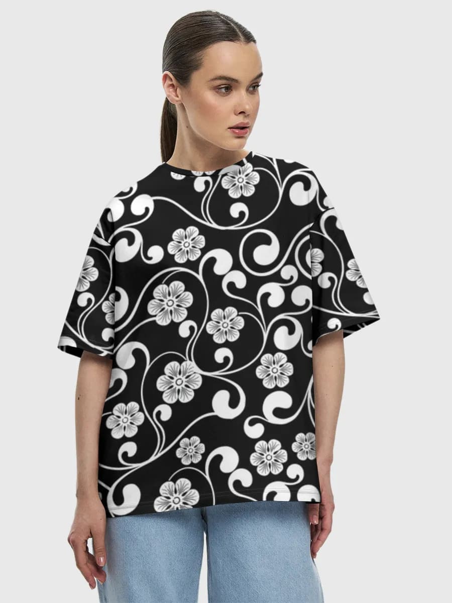 Black And White Floral Swirls