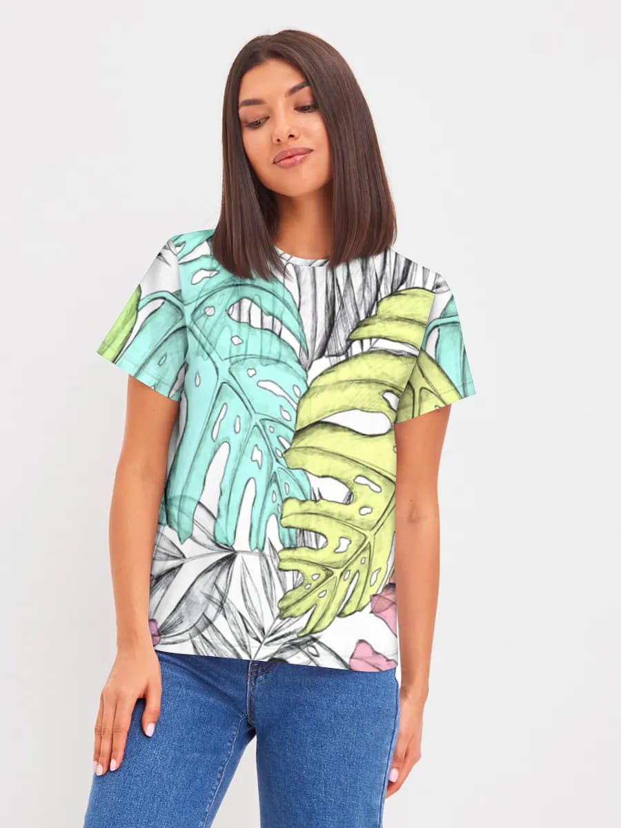 Pastel Monstera Jungle Leaves