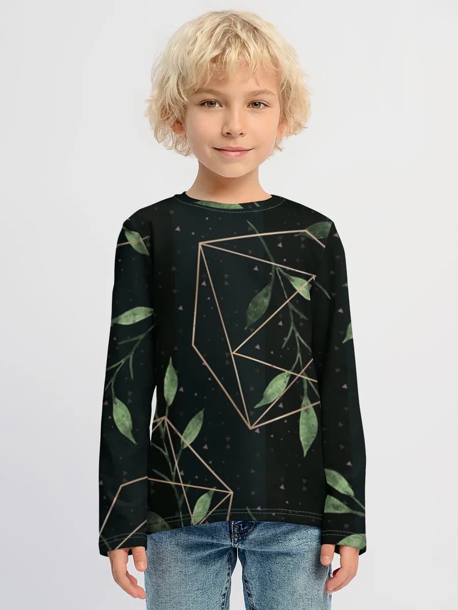 Botanical Geometric Gold Leaves