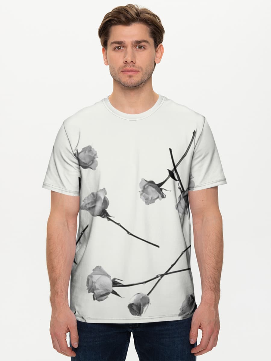 Monochrome Roses Falling Design