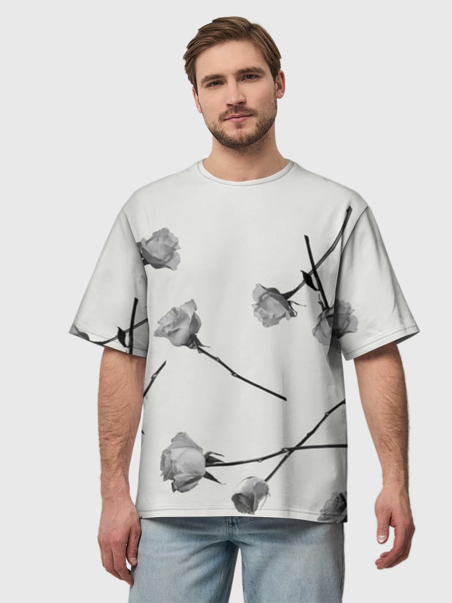 Monochrome Roses Falling Design