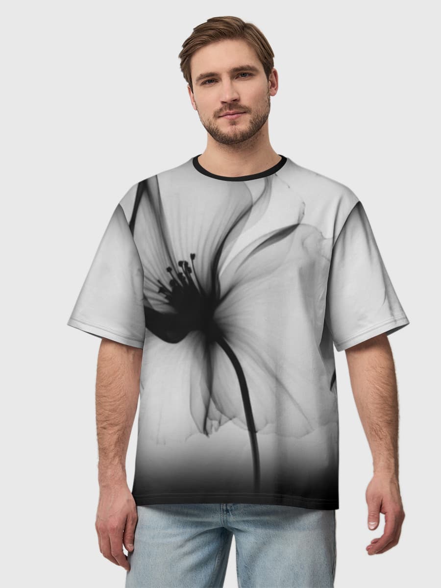 Monochrome Bloom Statement Tee