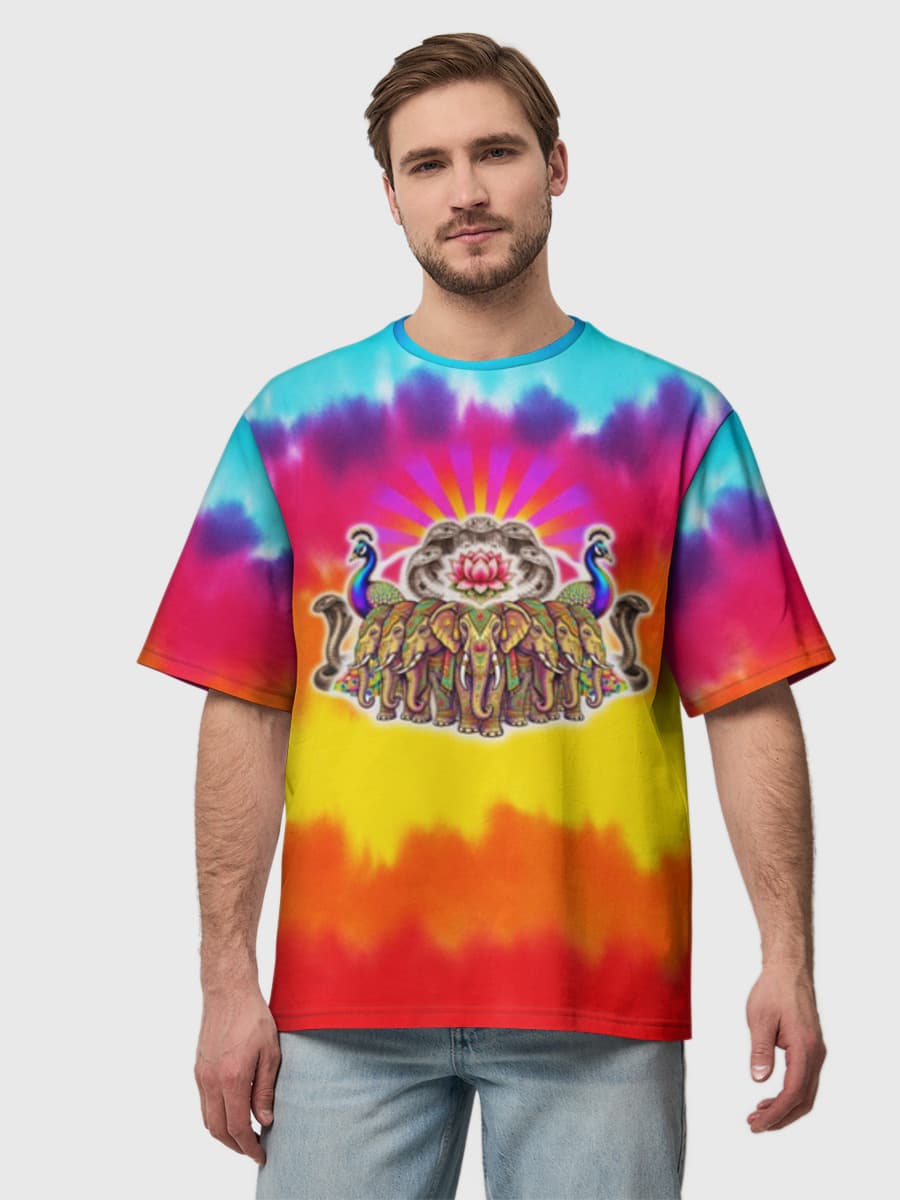 Bright Elephants Multicolour Tie Dye