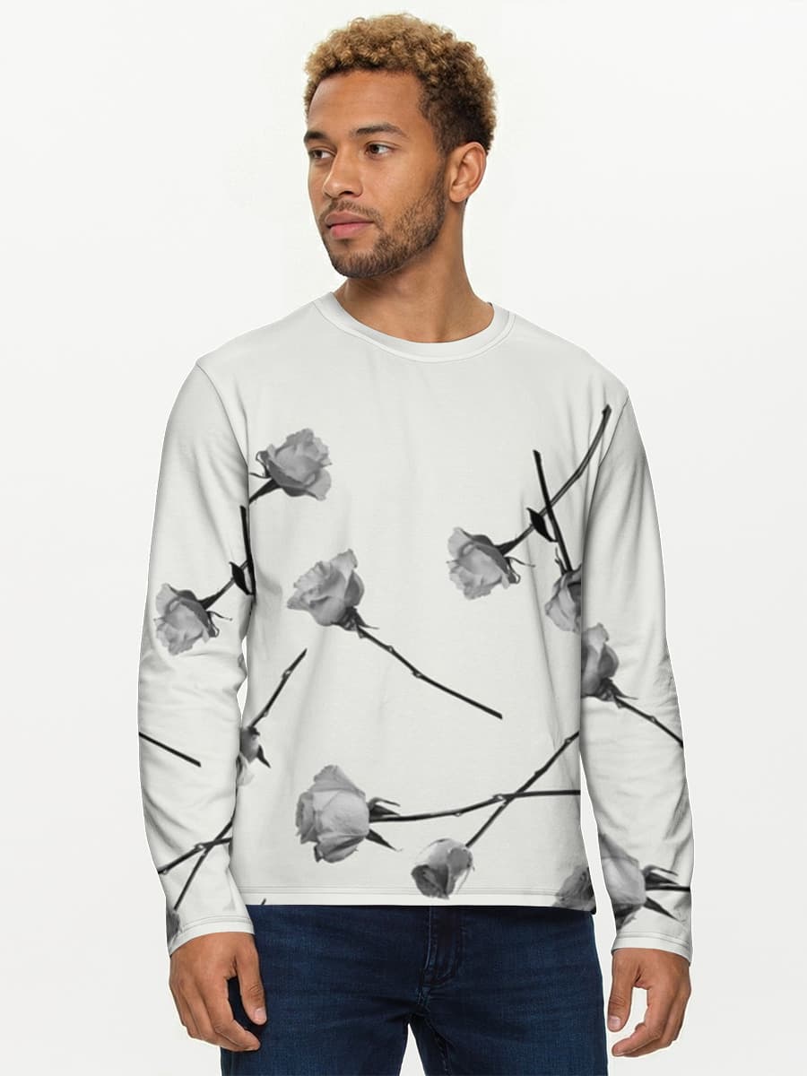 Monochrome Roses Falling Design