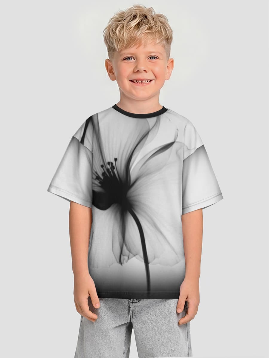 Monochrome Bloom Statement Tee