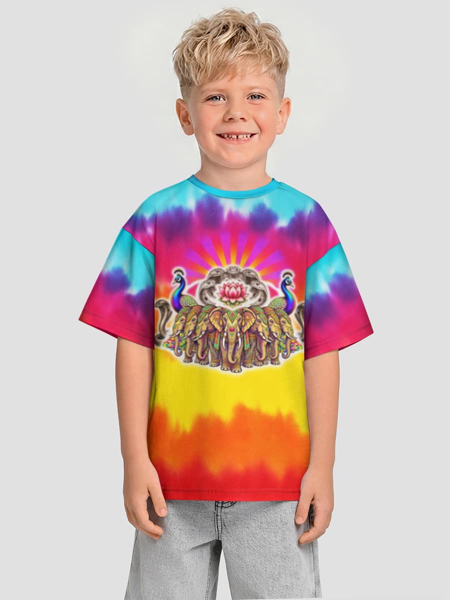 Bright Elephants Multicolour Tie Dye
