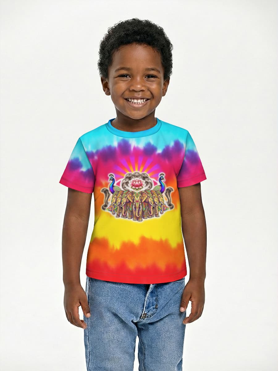 Bright Elephants Multicolour Tie Dye