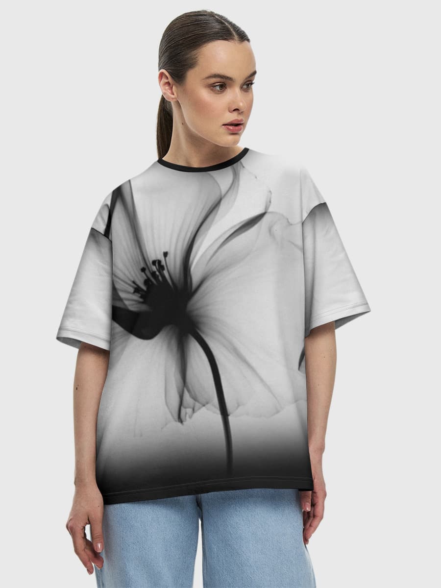 Monochrome Bloom Statement Tee