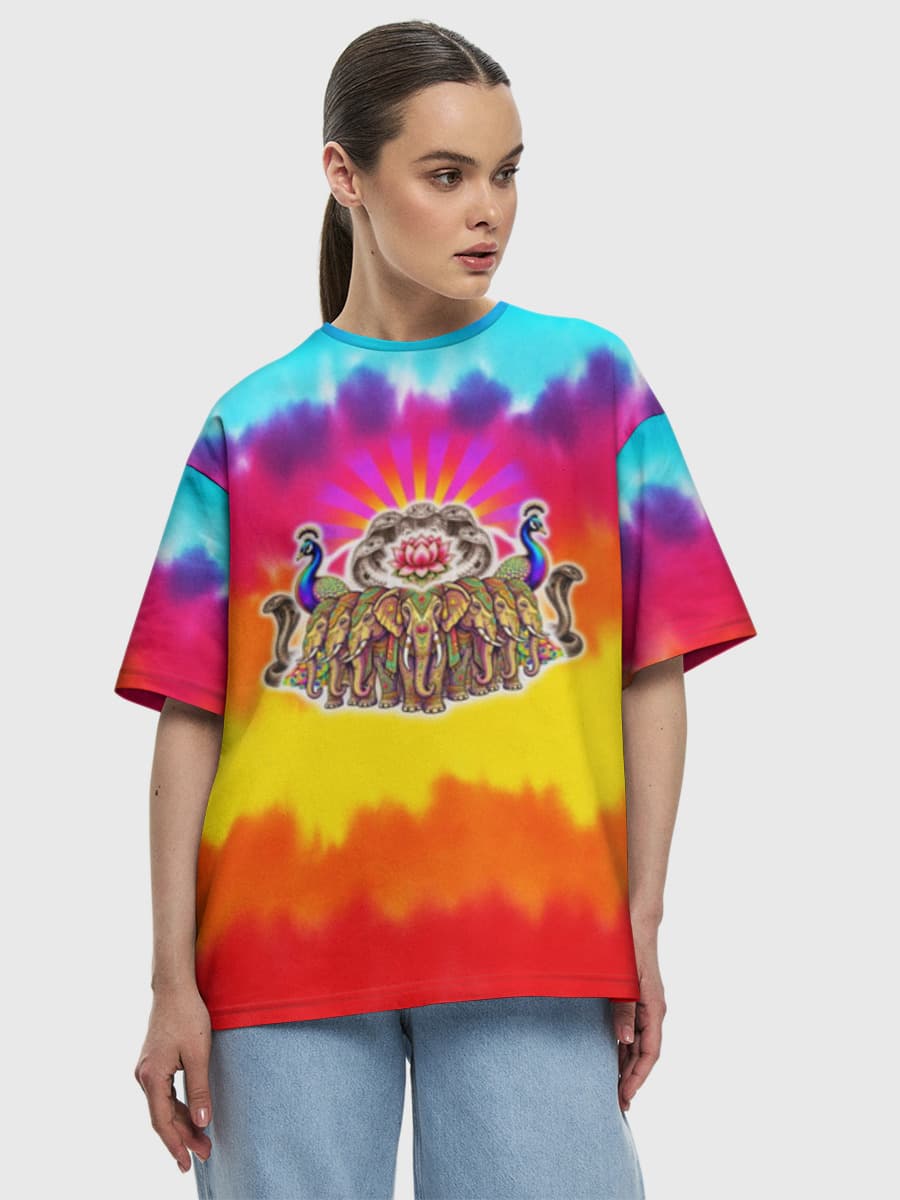 Bright Elephants Multicolour Tie Dye