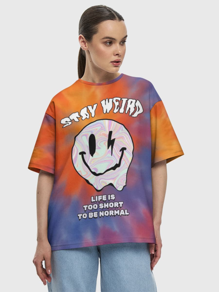 Stay Weird Tie Dye Smiley