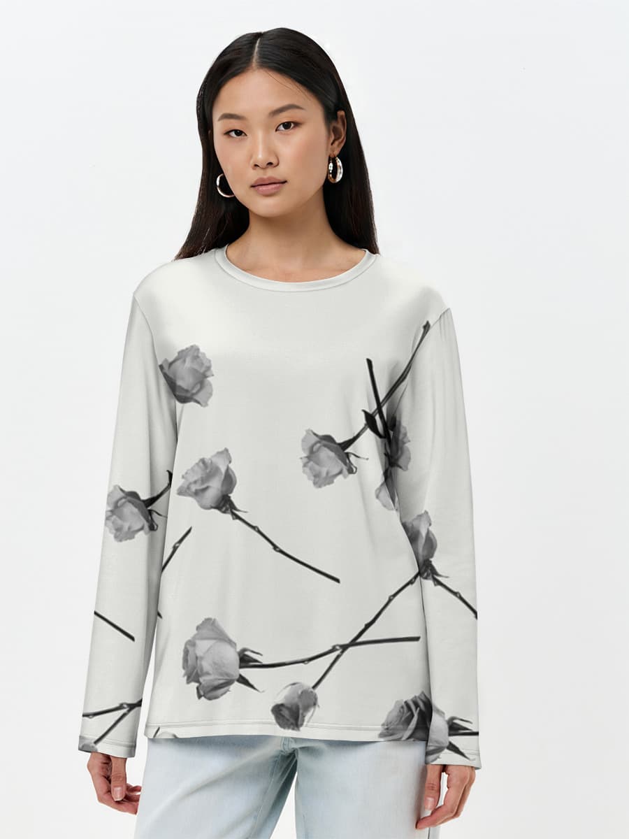 Monochrome Roses Falling Design
