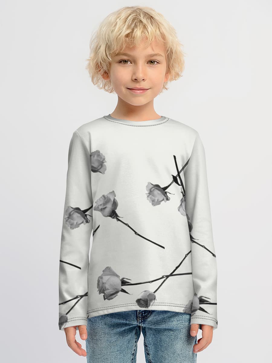 Monochrome Roses Falling Design