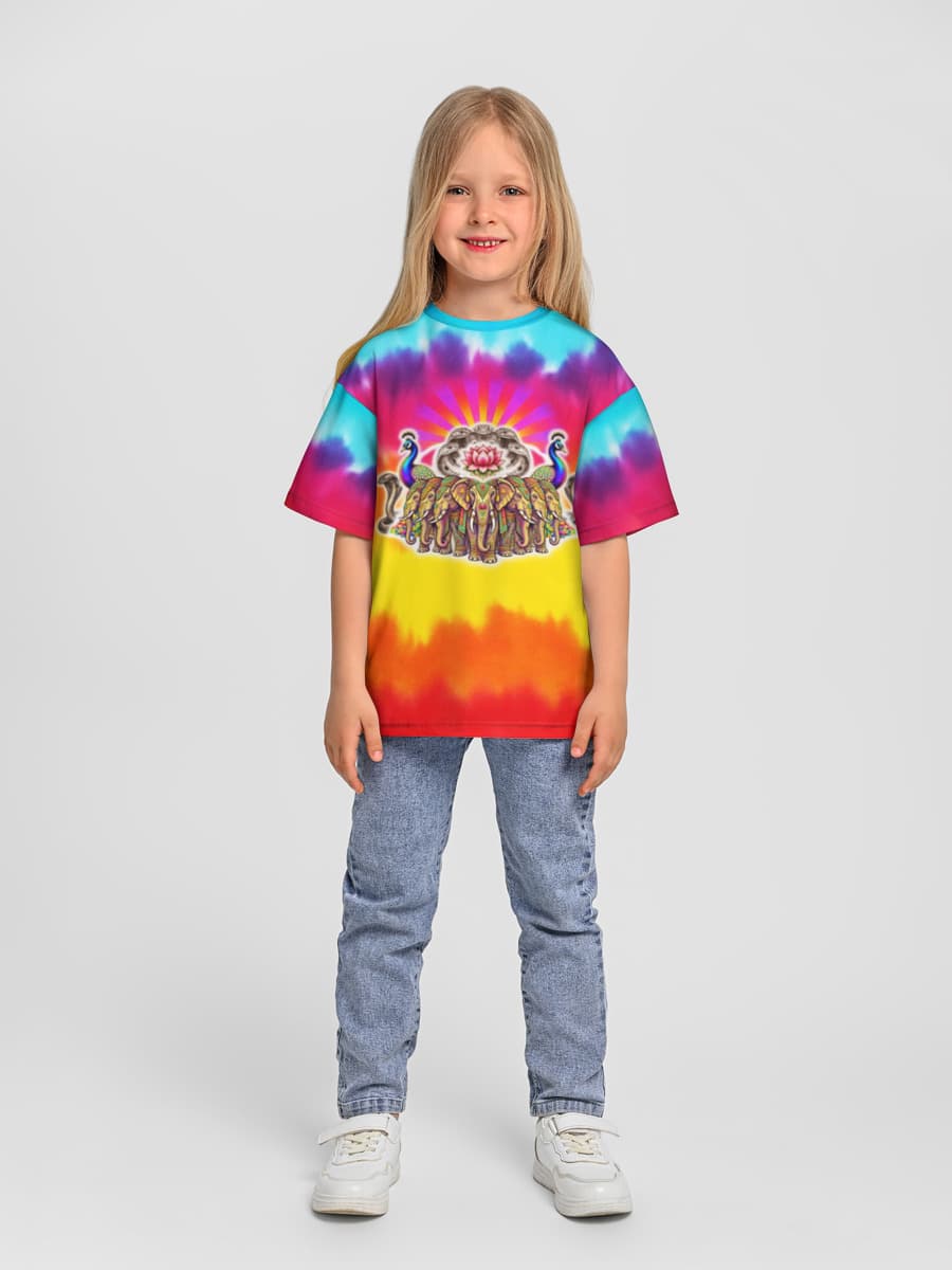 Bright Elephants Multicolour Tie Dye