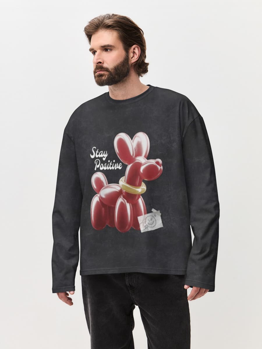 Men's oversized cotton long sleeve