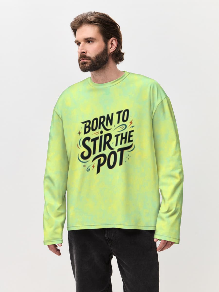 Men's oversized cotton long sleeve