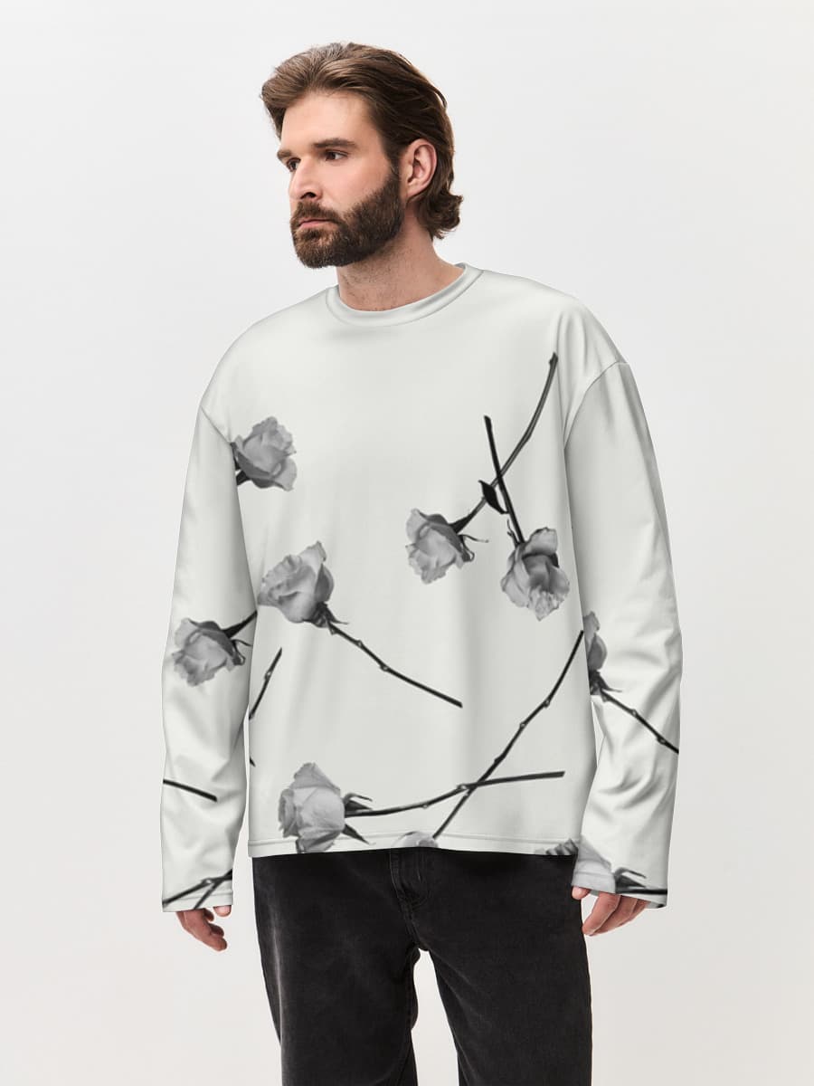 Monochrome Roses Falling Design