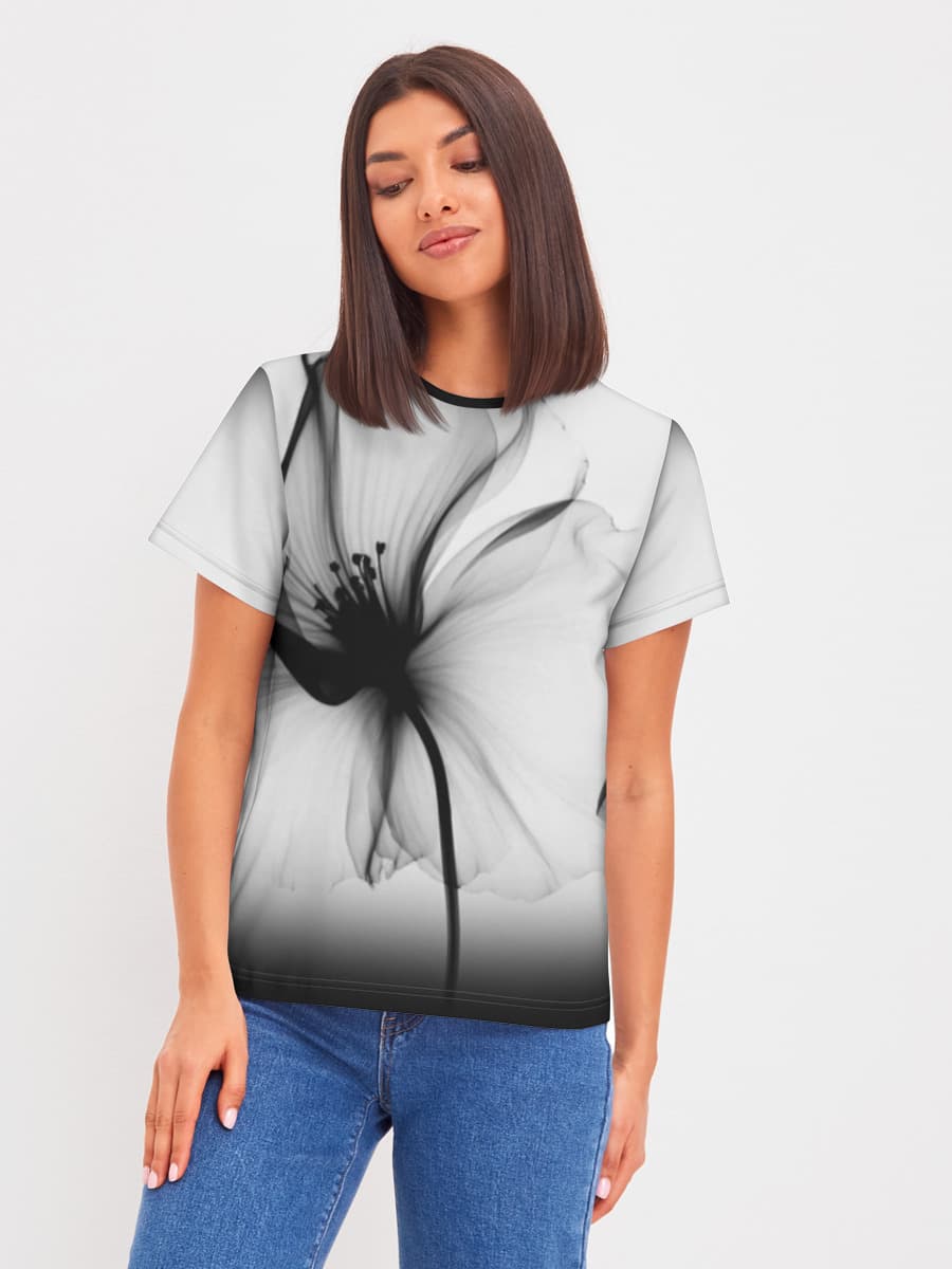 Monochrome Bloom Statement Tee