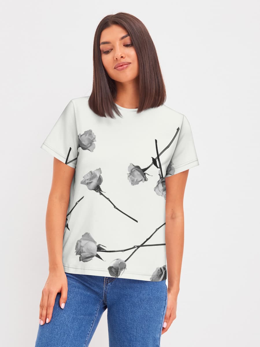 Monochrome Roses Falling Design