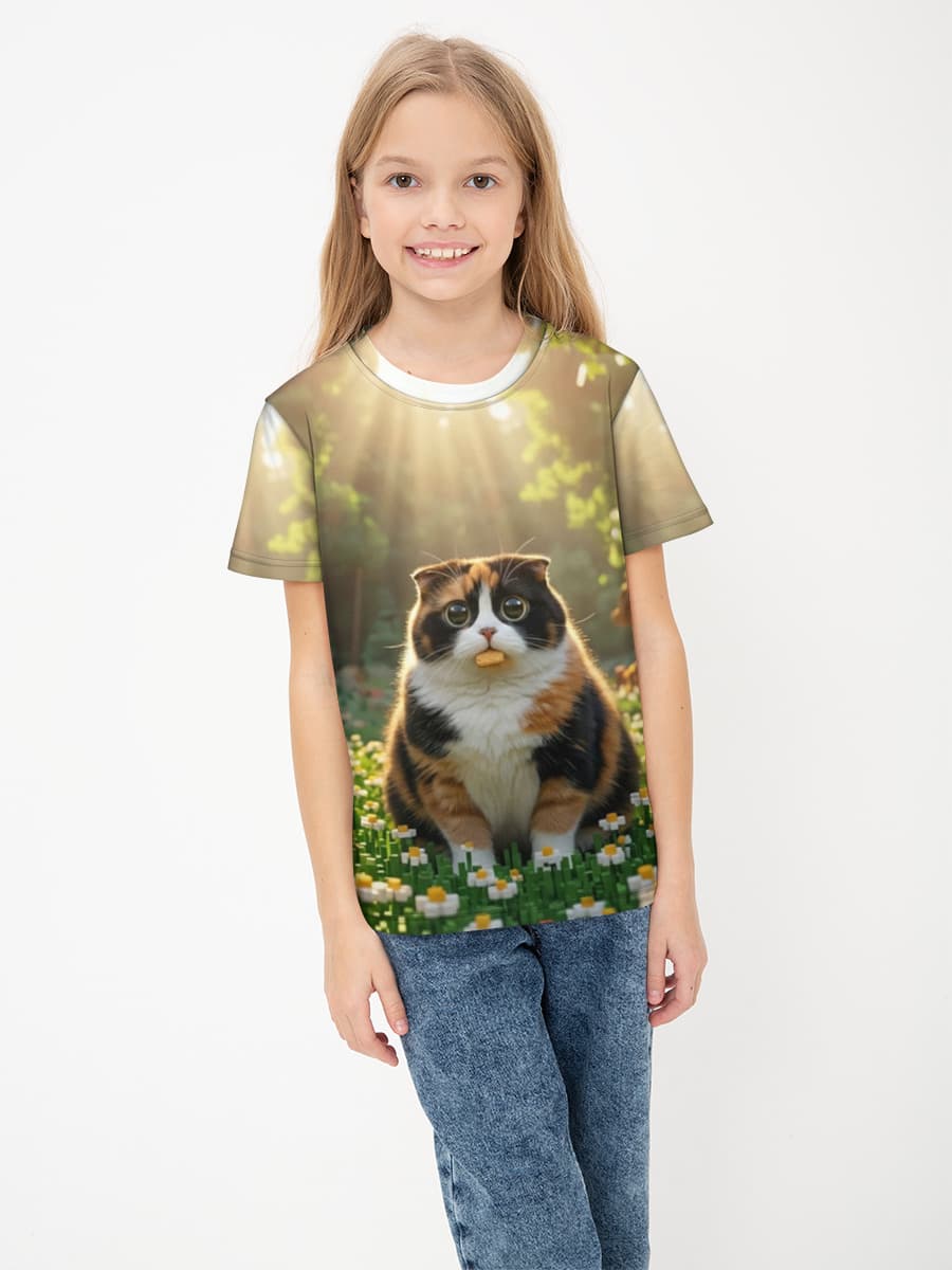 Children's cotton T-shirt (for girls. Copy)